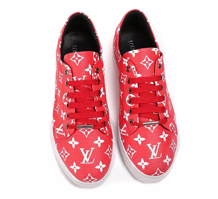 sneakers louis vuitton chaussures de dentelle fleur rouge